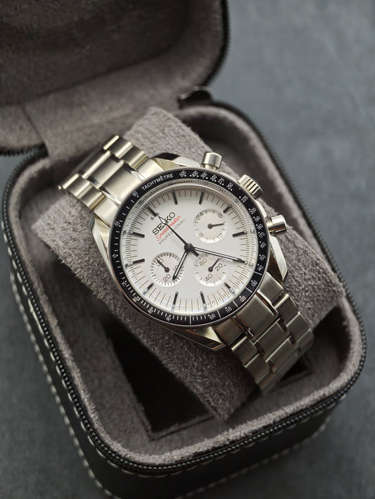 Silver Horizon Chronograph | 39mm VK63 Mechaquartz