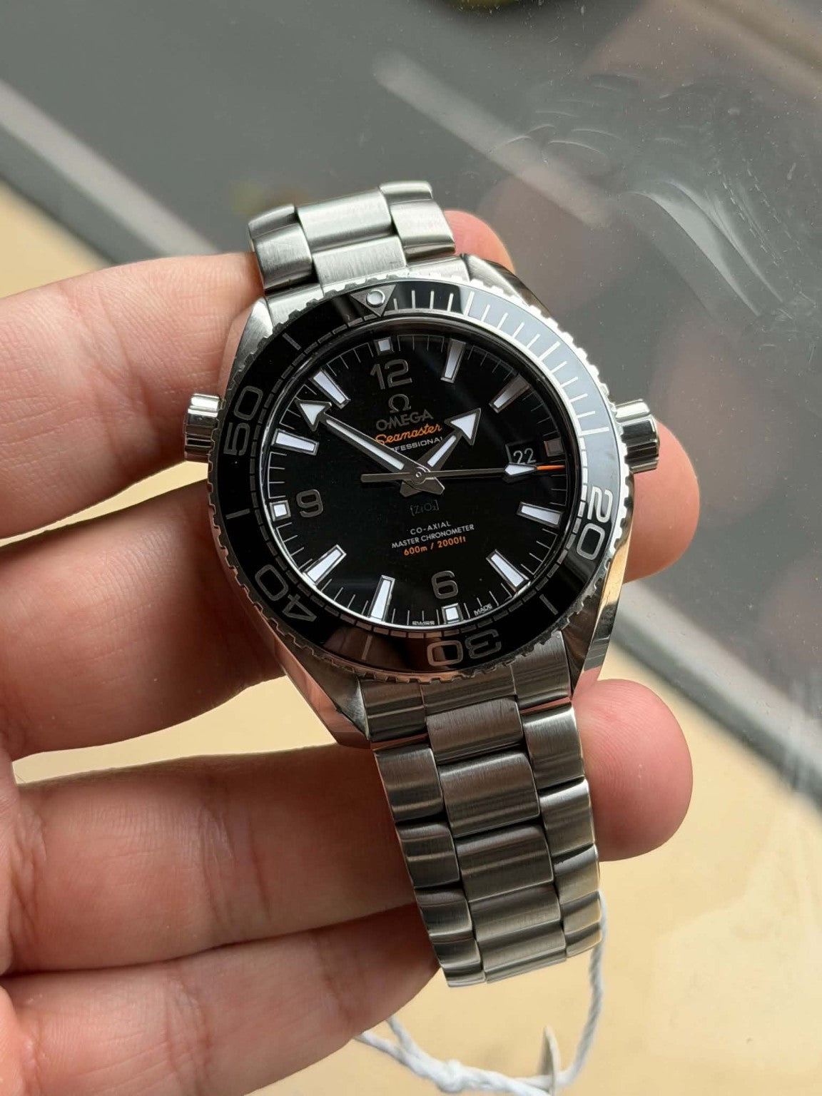 2022 Omega Seamaster Planet Ocean 43.5mm black dial on stainless steel bracelet